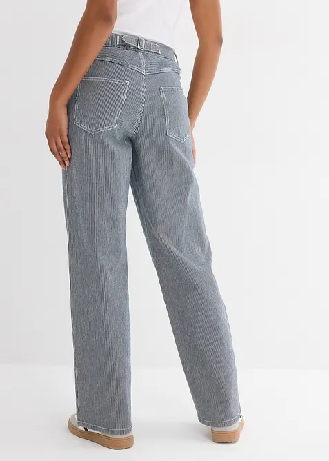 Straight jeans, high waist, gestreept, bonprix