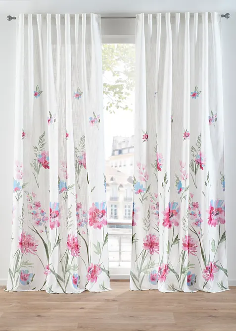 Gordijn met bloemenprint (1 stuk), bonprix