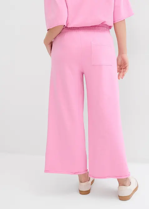 Wijde sweatpants van biologisch katoen, 7/8 lengte, bonprix