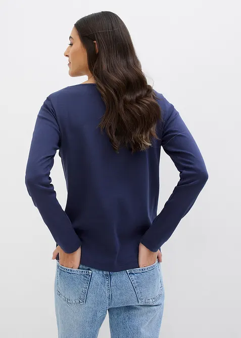 Shirt met ronde hals van puur biologisch katoen, bonprix