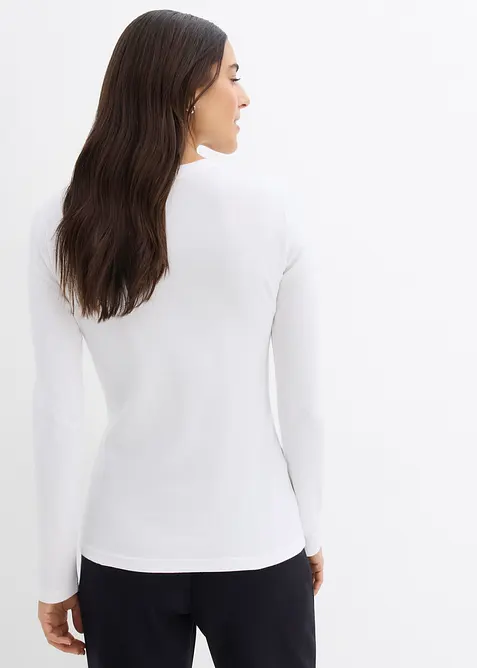 Geribd shirt met biologisch katoen (set van 2), bonprix