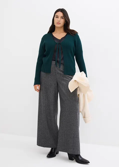 Wollen broek met visgraatpatroon, bonprix