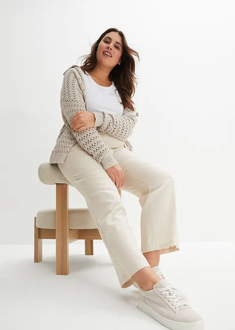 High waist broek van een linnen-viscosemix, bonprix