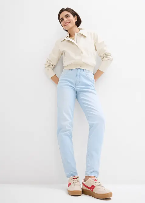 Mom jeans high rise, cropped, bonprix