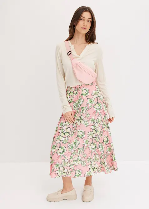 Midi rok van een soepele viscosemix, bonprix