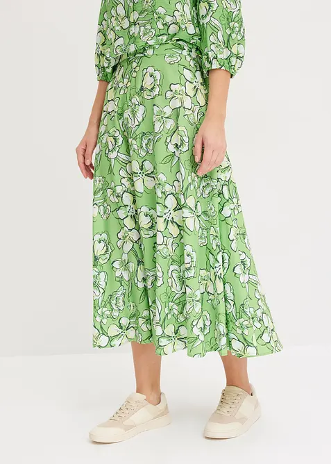 Midi rok van een soepele viscosemix, bonprix