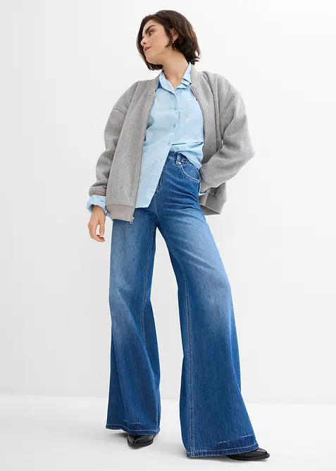 High waist jeans wide leg, bonprix