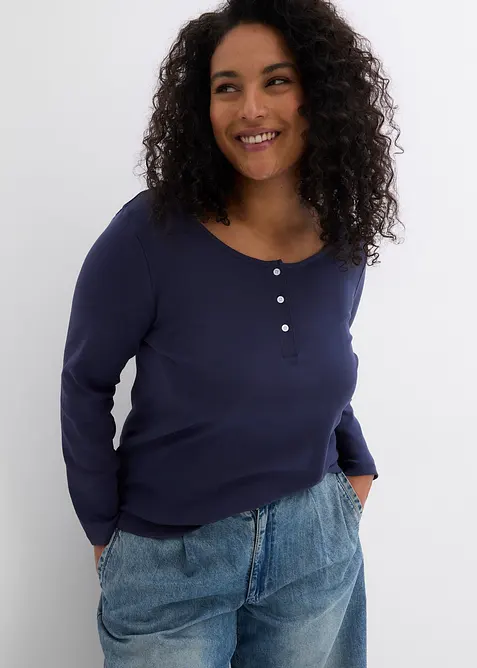 Shirt met ronde hals van puur biologisch katoen, bonprix