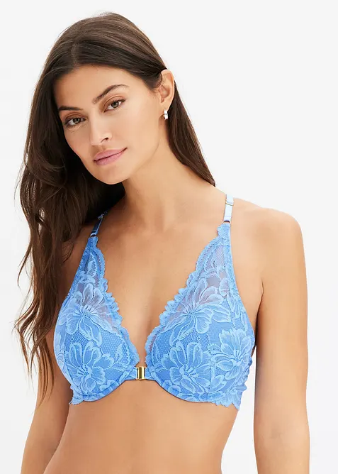 Voorgevoormde bh met voorsluiting en kant, bonprix