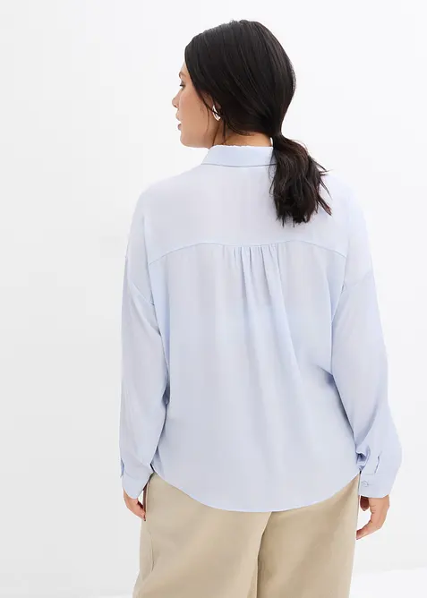 Overhemdblouse van soepel satijn, bonprix