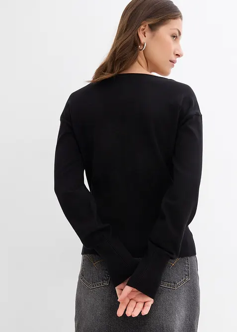 Gebreid vest in een katoenmix, bonprix