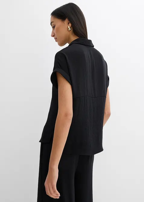 Oversized blouse van gestructureerde crêpe, bonprix