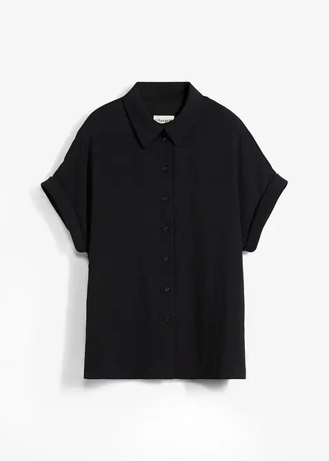 Oversized blouse van gestructureerde crêpe, bonprix