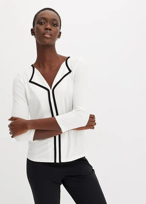 Shirt met contrasterende boorden, bonprix