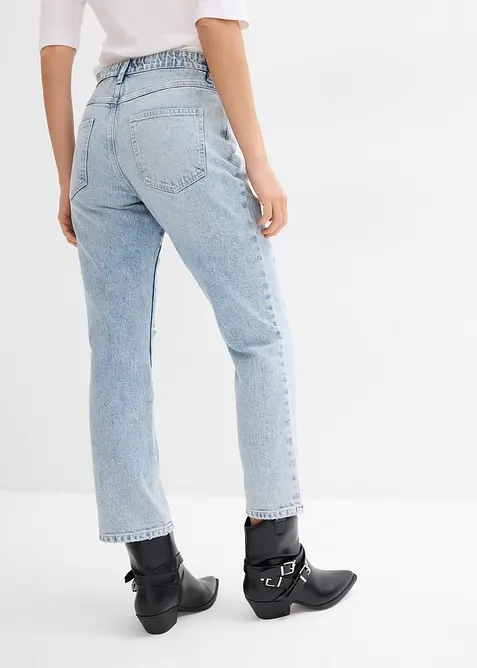 Straight jeans, mid waist, cropped, bonprix