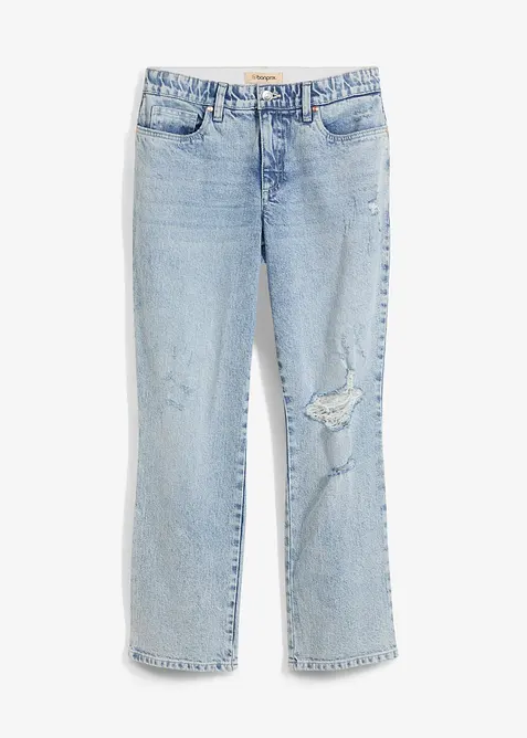 Straight jeans, mid waist, cropped, bonprix