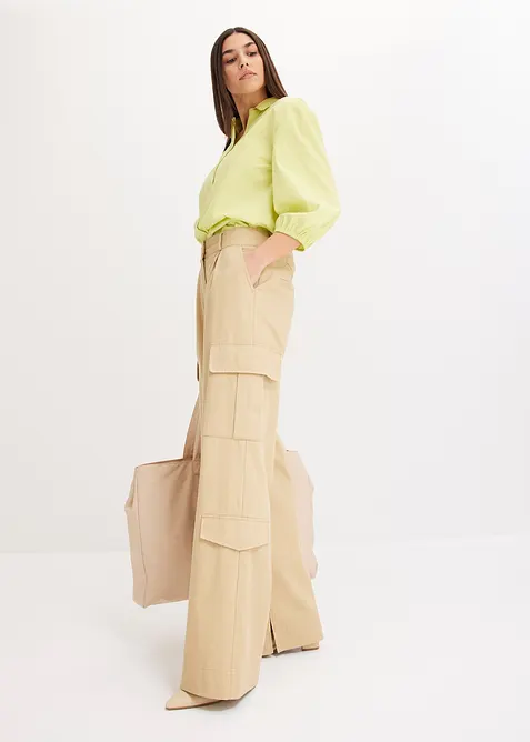 High-low blouse met ballonmouwen, bonprix