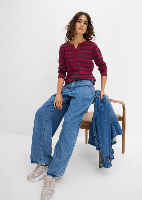 Henley shirt van biologisch katoen, bonprix