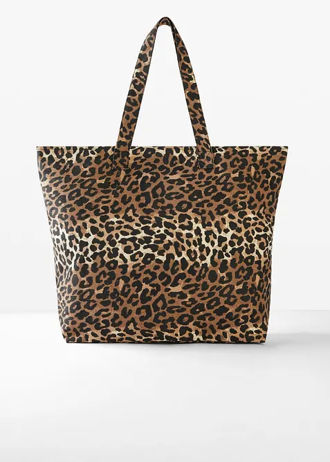 Canvas shopper in luipaardprint, bonprix