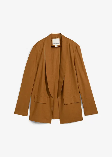 Wijde blazer in een mix van linnen en viscose, bonprix