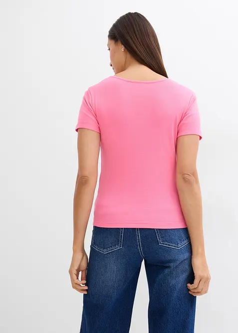 Geribd shirt met biologisch katoen (set van 2), bonprix