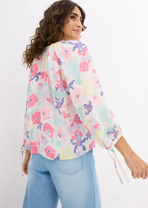 Mousseline blouse van puur katoen, bonprix