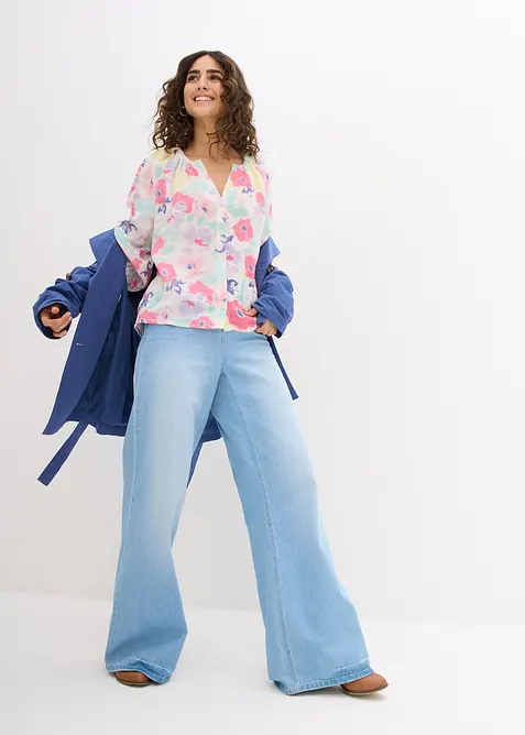 Mousseline blouse van puur katoen, bonprix