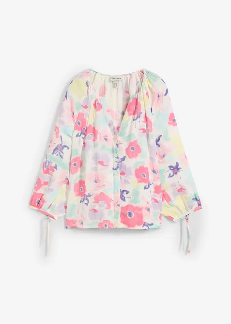 Mousseline blouse van puur katoen, bonprix