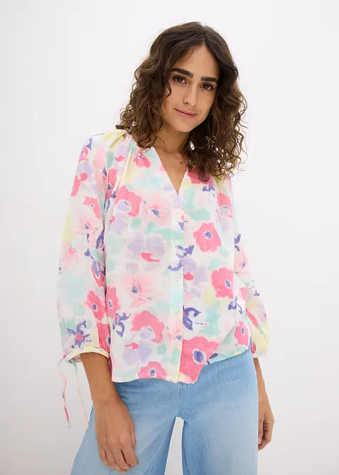 Mousseline blouse van puur katoen, bonprix