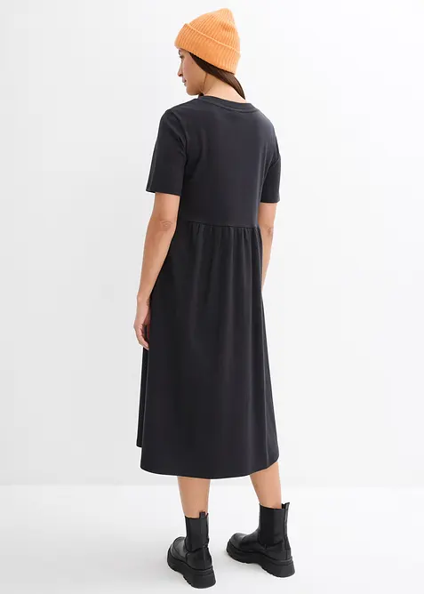 Wijd uitlopende jersey jurk, bonprix