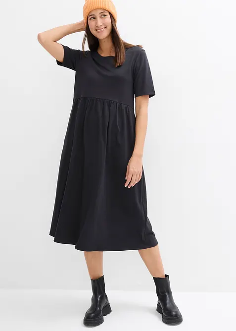 Wijd uitlopende jersey jurk, bonprix