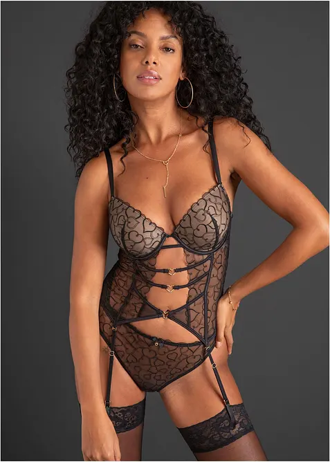 Bustier met beugels en borduursel, bonprix