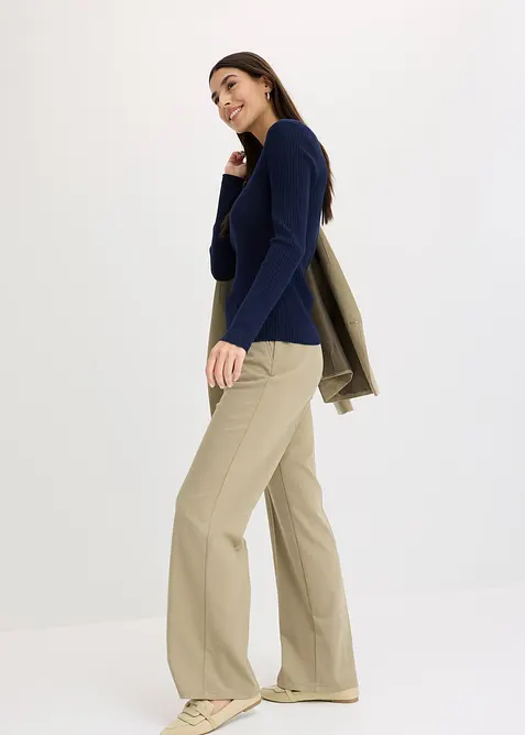 Geribde trui van viscosemix, bonprix