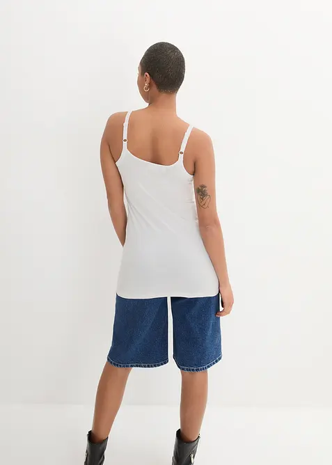 Lange spaghetti top met biologisch katoen (set van 2), bonprix