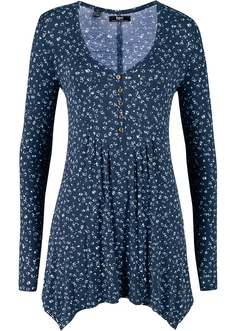 Puntig toelopend jersey shirt, halflange mouw, bonprix