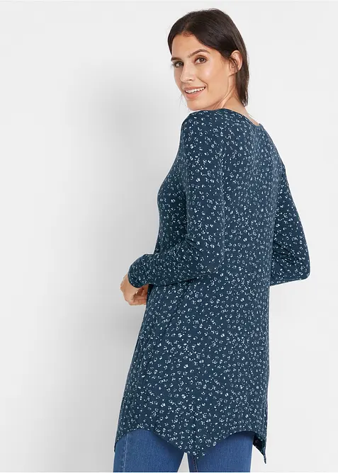 Puntig toelopend jersey shirt, halflange mouw, bonprix