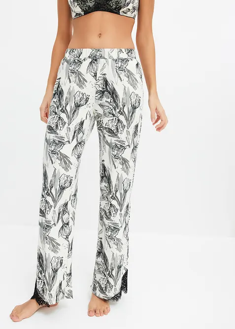Wijde pyjamabroek met viscose, bonprix