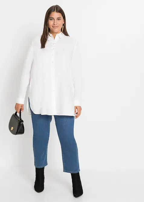 Lange overhemdblouse van viscose, bonprix