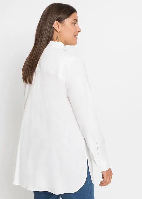 Lange overhemdblouse van viscose, bonprix