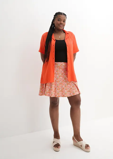 Korte high waist broekrok van zachte viscose, bonprix