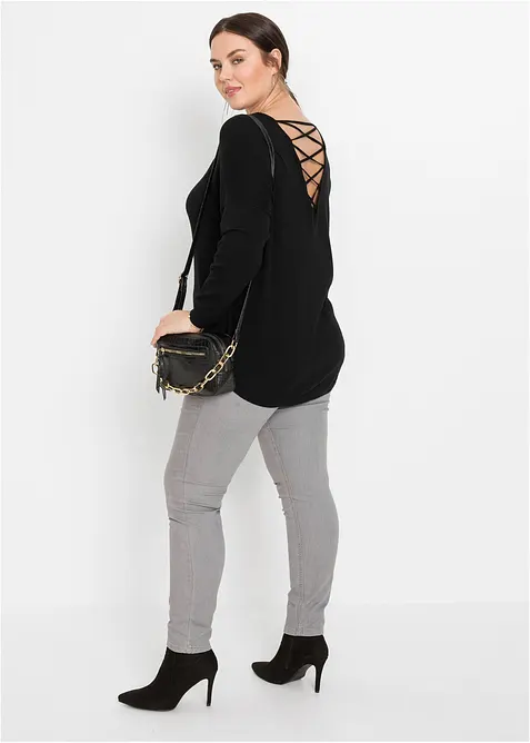 Fijngebreide trui in een viscosemix, bonprix