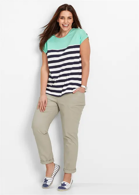 Shirt van slub garen, korte mouw, bonprix