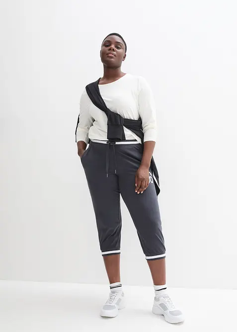 3/4 joggingbroek in een katoen-wolmix, bonprix