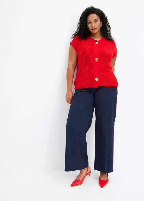 Gebreid vest met zakken, bonprix