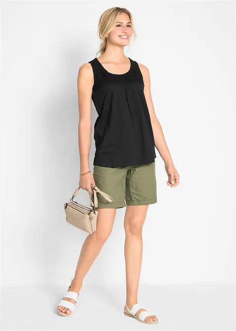 Katoenen longtop met kant, bonprix