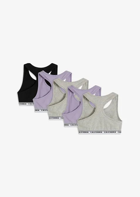 Bralette met zacht katoen (set van 5), bonprix