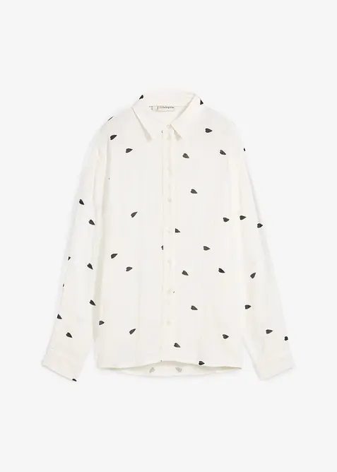 Mousselline blouse met hartjes, bonprix