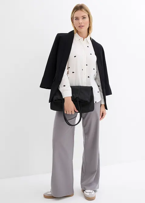 Mousselline blouse met hartjes, bonprix