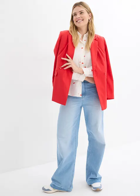 Mousselline blouse met hartjes, bonprix