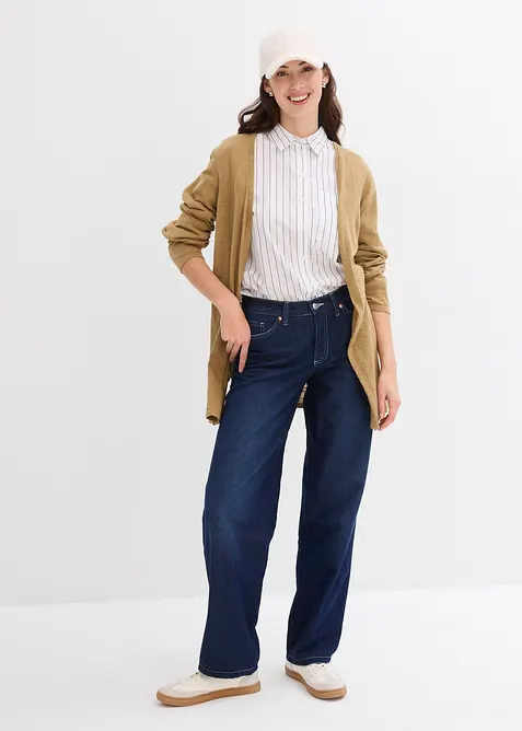 Gebreid vest van slub garen, bonprix